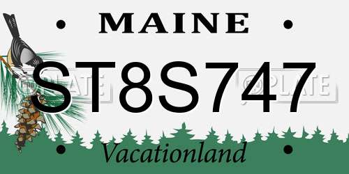 ST8S747 Maine License Plate