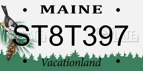 ST8T397 Maine License Plate