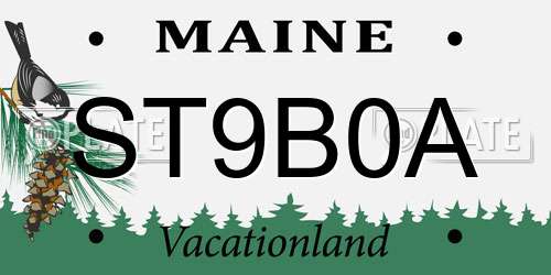 ST9B0A Maine License Plate