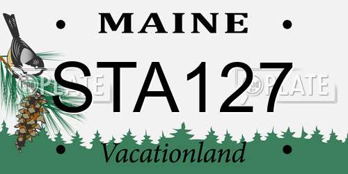 STA127 Maine License Plate