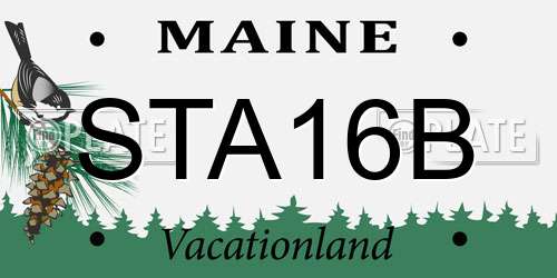 STA16B Maine License Plate