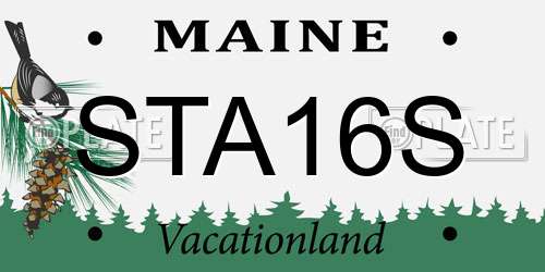 STA16S Maine License Plate
