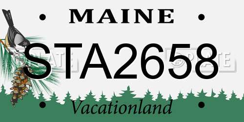 STA2658 Maine License Plate