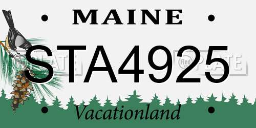 STA4925 Maine License Plate