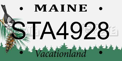 STA4928 Maine License Plate