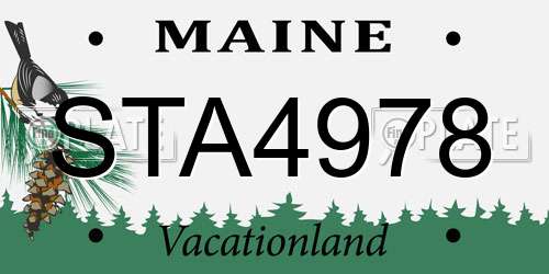 STA4978 Maine License Plate