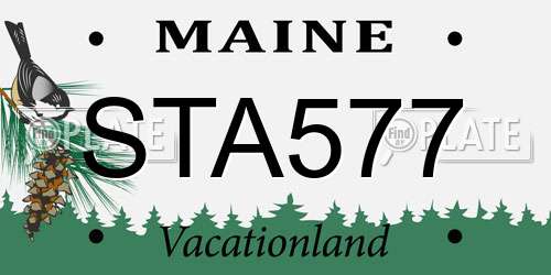 STA577 Maine License Plate