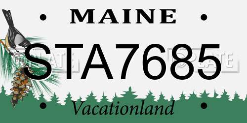 STA7685 Maine License Plate