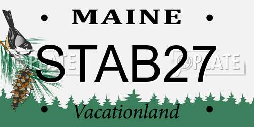 STAB27 Maine License Plate