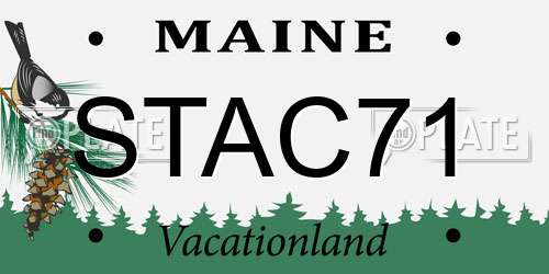 STAC71 Maine License Plate