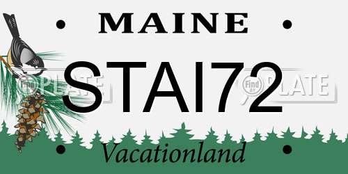 STAI72 Maine License Plate