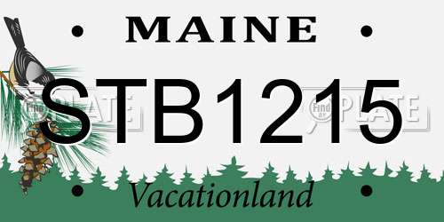STB1215 Maine License Plate