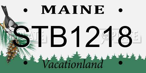 STB1218 Maine License Plate