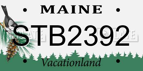 STB2392 Maine License Plate
