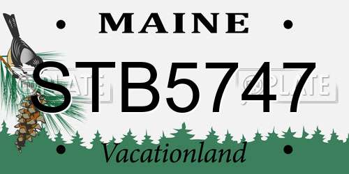 STB5747 Maine License Plate