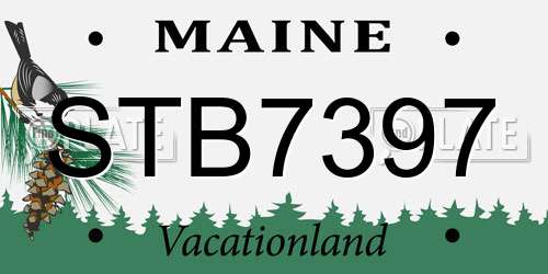 STB7397 Maine License Plate