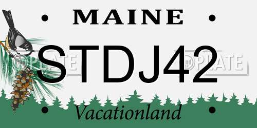 STDJ42 Maine License Plate