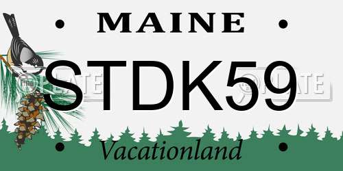 STDK59 Maine License Plate