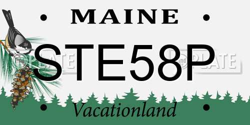 STE58P Maine License Plate