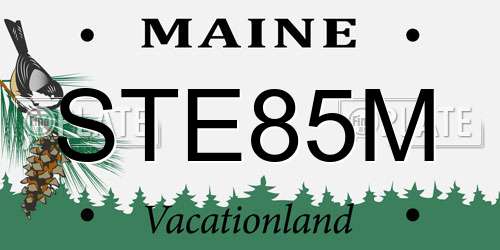 STE85M Maine License Plate