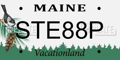 STE88P Maine License Plate