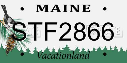 STF2866 Maine License Plate