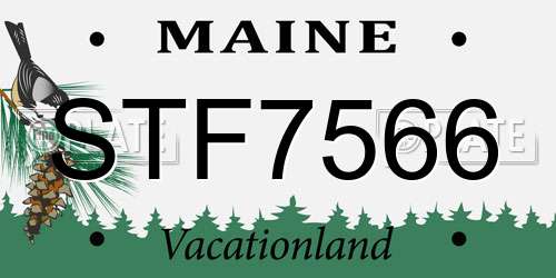 STF7566 Maine License Plate