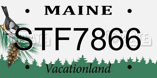 STF7866 Maine License Plate