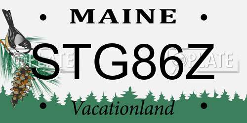 STG86Z Maine License Plate