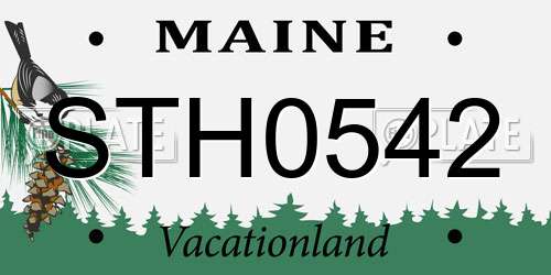 STH0542 Maine License Plate