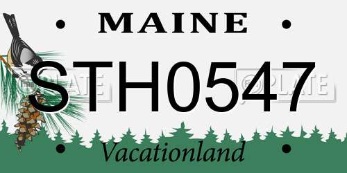 STH0547 Maine License Plate