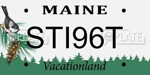 STI96T Maine License Plate