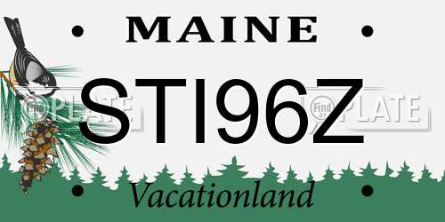 STI96Z Maine License Plate