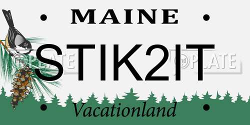 STIK2IT Maine License Plate