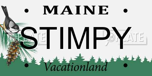 STIMPY Maine License Plate