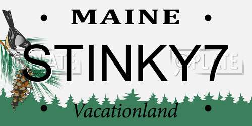 STINKY7 Maine License Plate