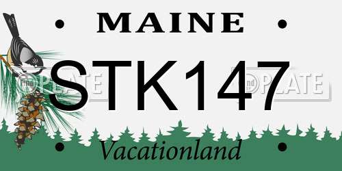 STK147 Maine License Plate