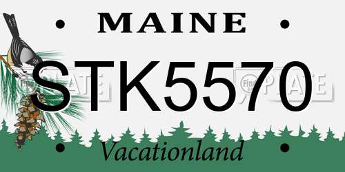 STK5570 Maine License Plate
