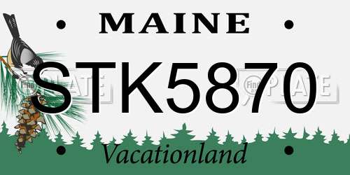STK5870 Maine License Plate
