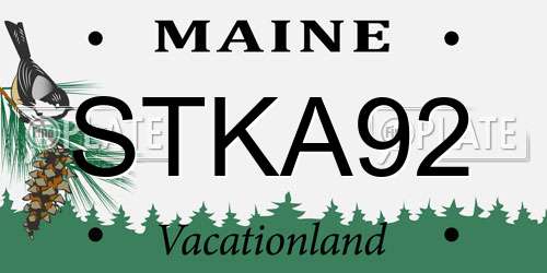 STKA92 Maine License Plate