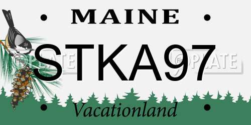 STKA97 Maine License Plate