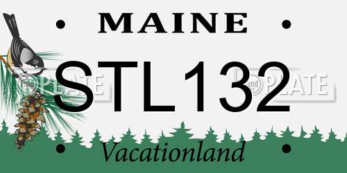 STL132 Maine License Plate
