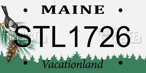 STL1726 Maine License Plate