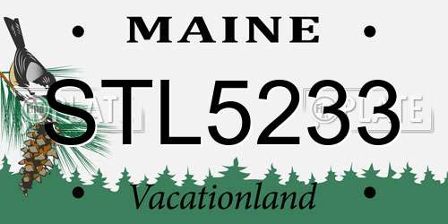 STL5233 Maine License Plate