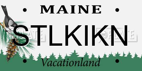 STLKIKN Maine License Plate
