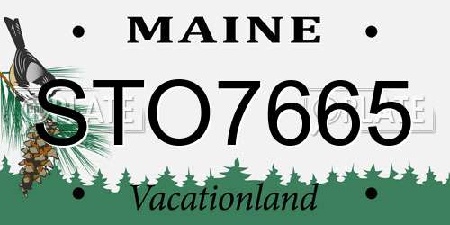 STO7665 Maine License Plate