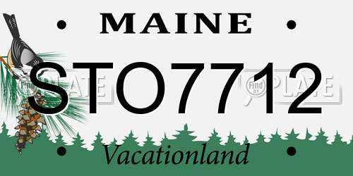 STO7712 Maine License Plate