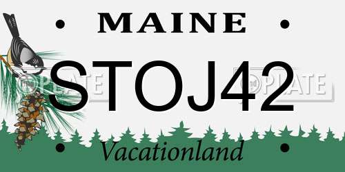 STOJ42 Maine License Plate