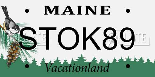 STOK89 Maine License Plate