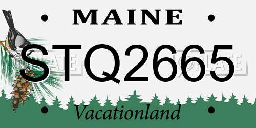 STQ2665 Maine License Plate